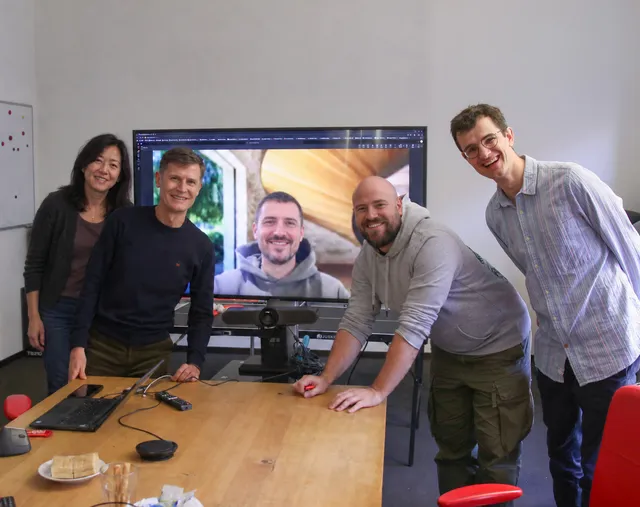 Hendrik with his hackathon team at ePages