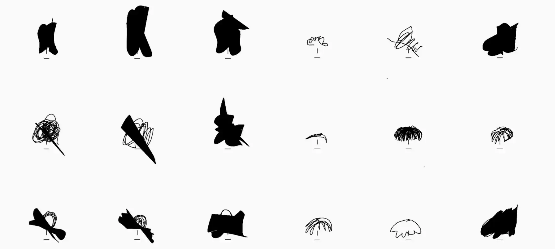 Sketching app interface showing various sketches and tools