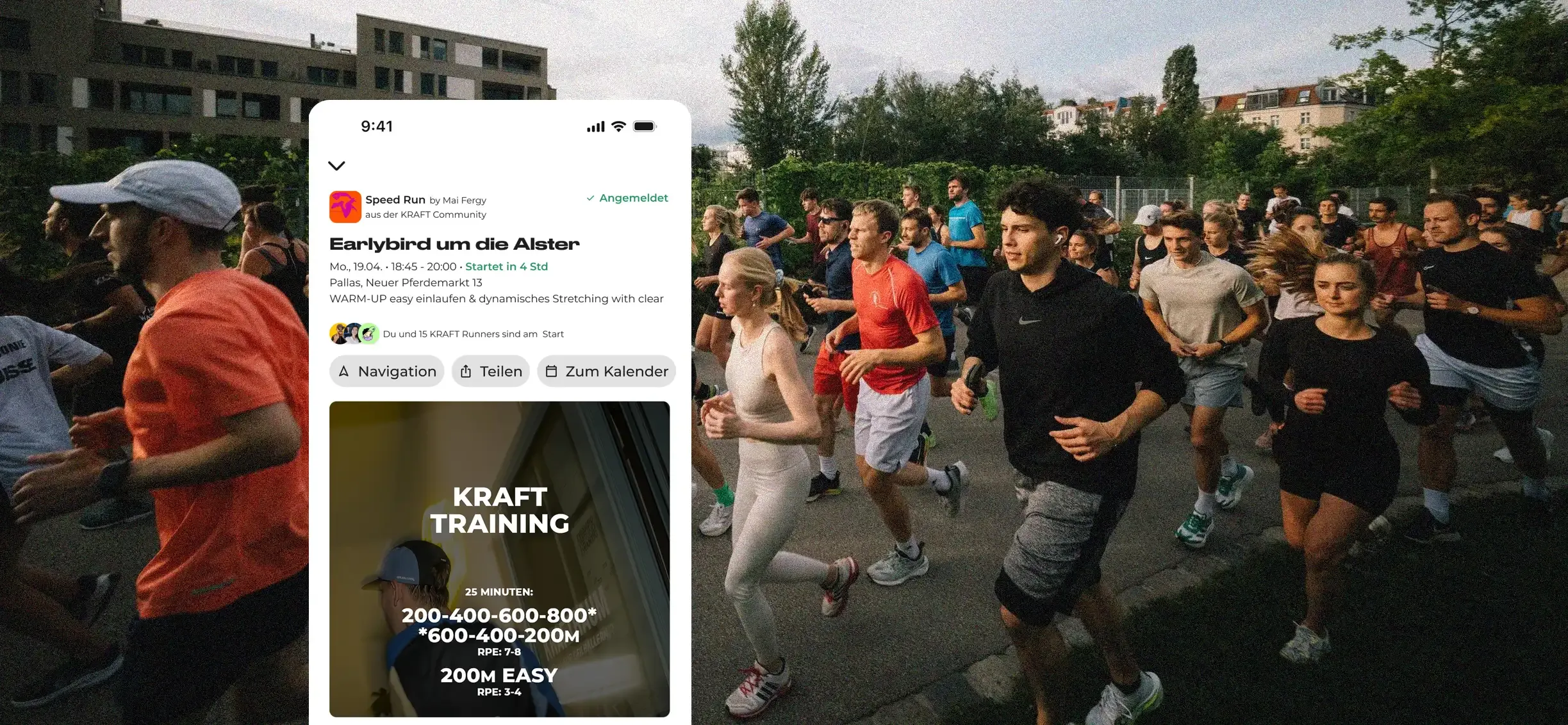 KRAFT App interface showing community features and event discovery