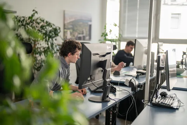 Hendrik working at his desk as a software engineer