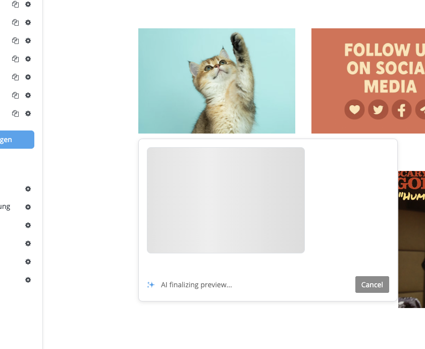AI image assistant finalizing a preview