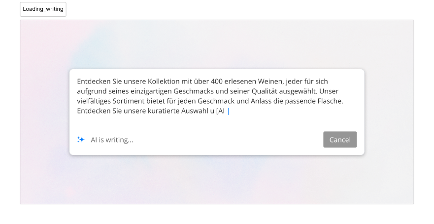 AI assistant writing a text response