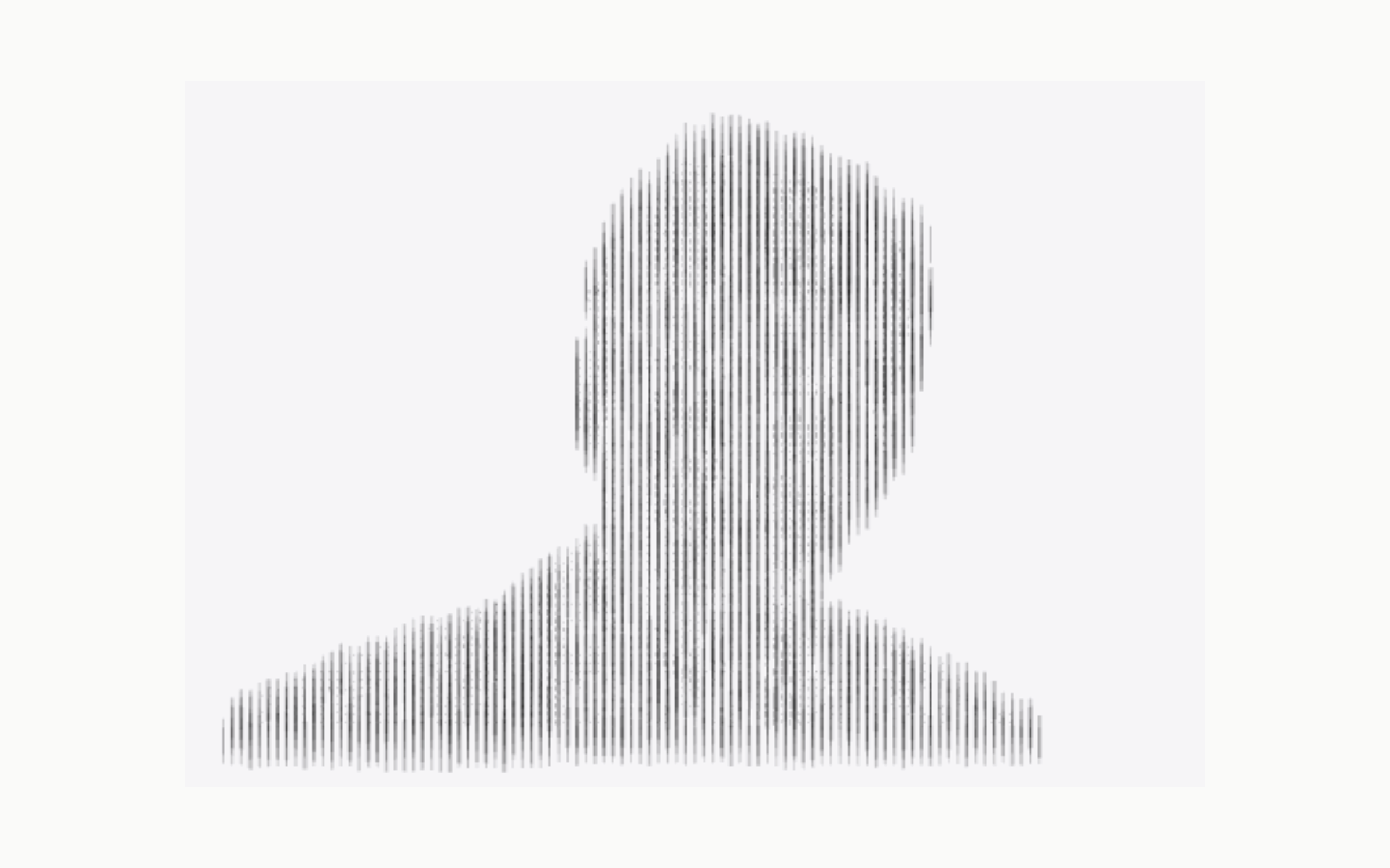 Early avatar placeholder rendered with vertical strip marks